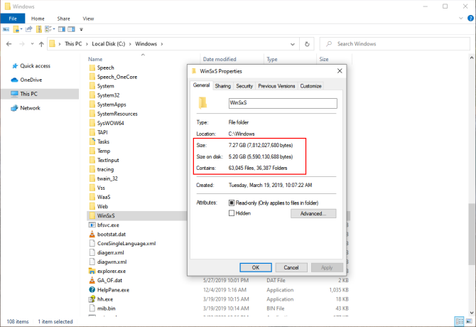 Μέγεθος φακέλου winsxs στα Windows10