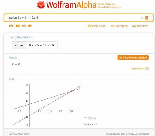 Επίλυση εξισώσεων Wolfram Alpha