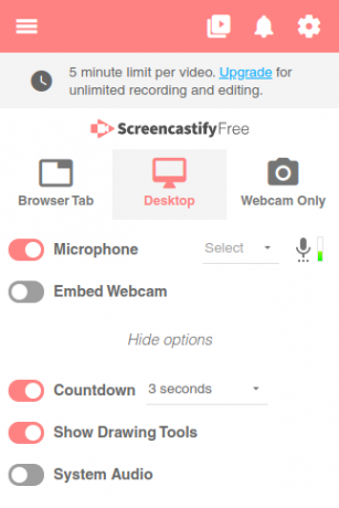 screencastify εργαλείο ήχου εγγραφής chromebook