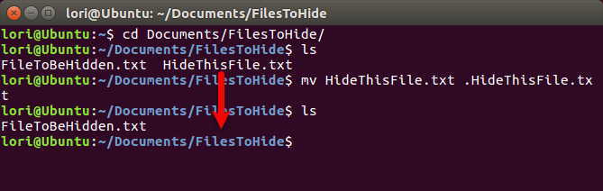 Απόκρυψη αρχείου χρησιμοποιώντας το Terminal στο Linux