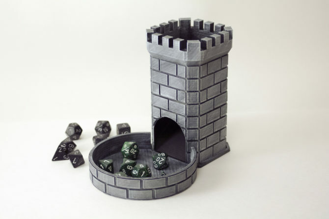 Τα καλύτερα εκτυπώσιμα 3D για Tabletop Fantasy RPGs dice tower 670x447