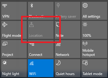 Windows 10 υπηρεσίες τοποθεσίας γρήγορη δράση