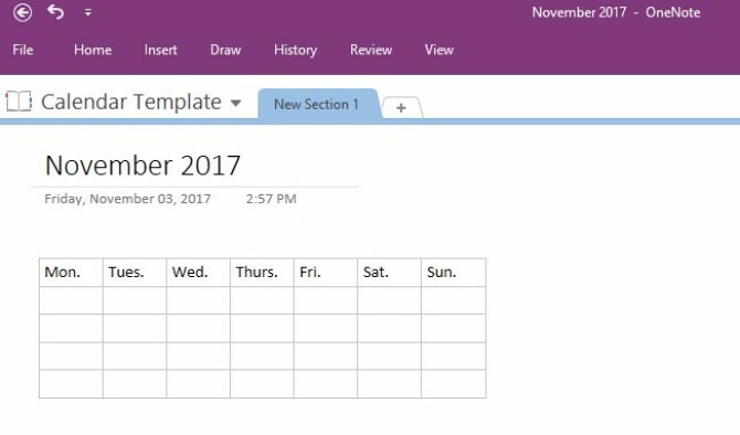 δημιουργήστε πρότυπο ημερολογίου onenote