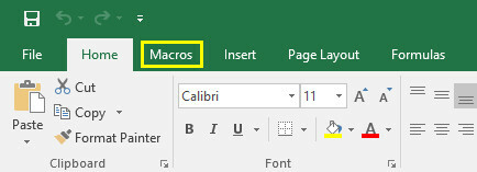 excel tab μακροεντολών