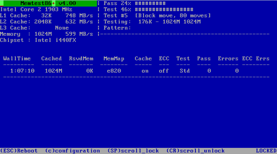 διεπαφή memtest