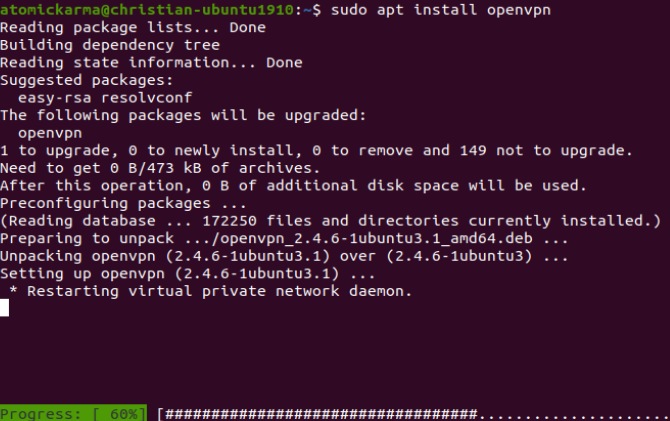Πώς να εγκαταστήσετε έναν πελάτη VPN στο Ubuntu Linux vpnp linux vpn openvpn install