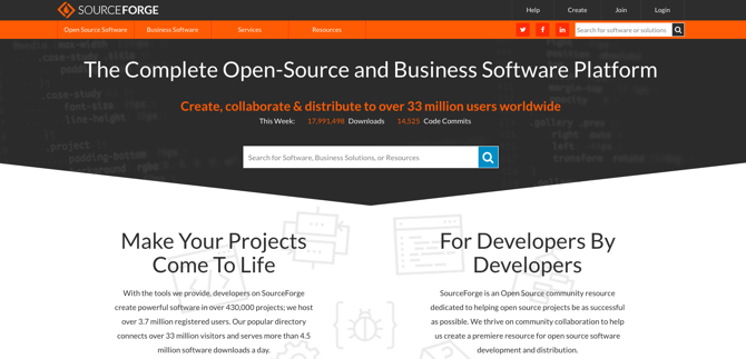 Στιγμιότυπο SourceForge