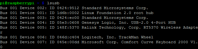 Χρησιμοποιήστε το lsusb για να μάθετε σχετικά με τις συσκευές USB που είναι συνδεδεμένες στο Raspberry Pi