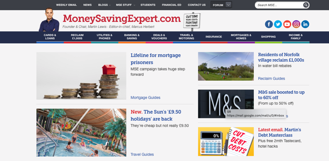 Στιγμιότυπο οθόνης MoneySaveingExpert