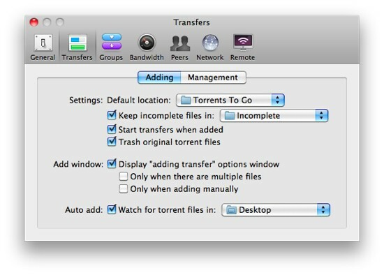 02 Προσθήκη μεταφορών torrent downloader για mac