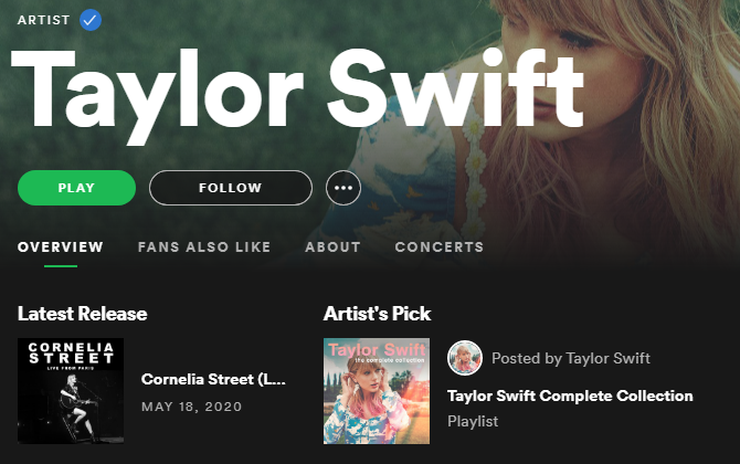 Taylor Swift στο Spotify