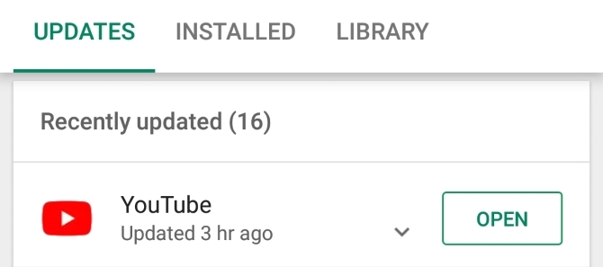 Ενημέρωση του YouTube σε Android