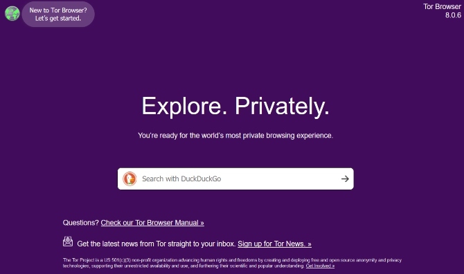 Μηχανή αναζήτησης Tor Private Browser DuckDuckGo