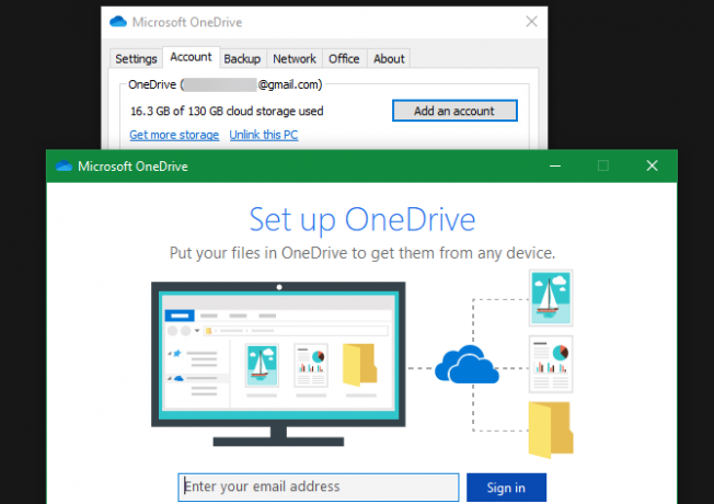 OneDrive Προσθήκη νέων λογαριασμών Windows