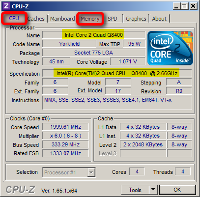Πληροφορίες συστήματος CPU-Z