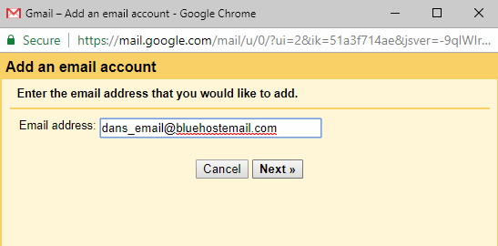 Προσθέστε την αλληλογραφία Bluehost στο Gmail