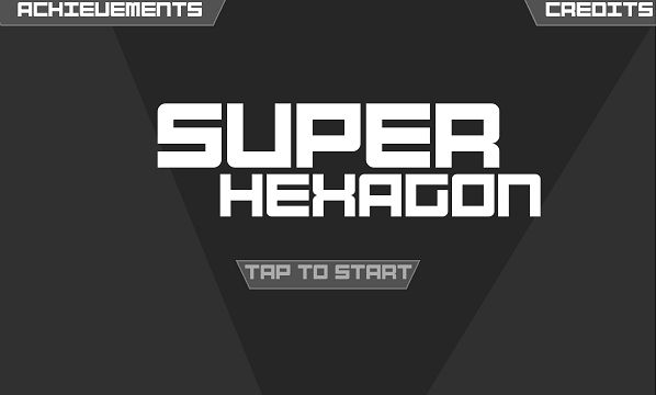 Οθόνη έναρξης Super Hexagon