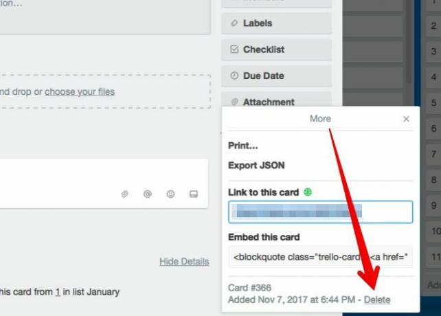 πώς να χρησιμοποιήσετε το trello - διαγράψτε μια κάρτα