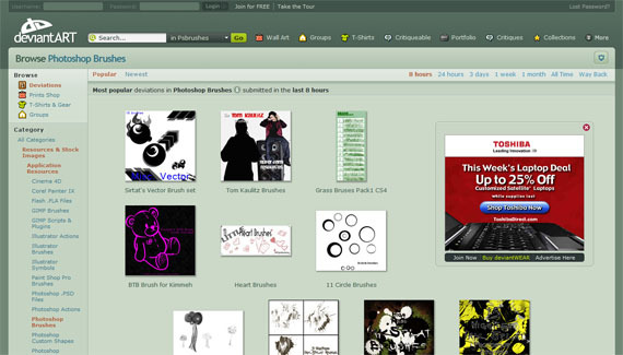6 καλύτερες τοποθεσίες για λήψη δωρεάν Photoshop Brushes deviantart1