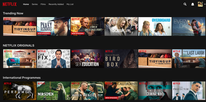 Στιγμιότυπο οθόνης Netflix