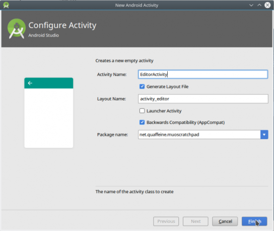 android create app androidstudio newactivity