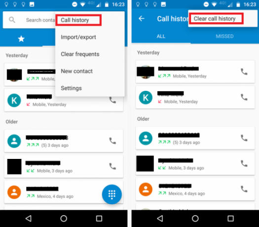 ιστορικό κλήσεων του Android