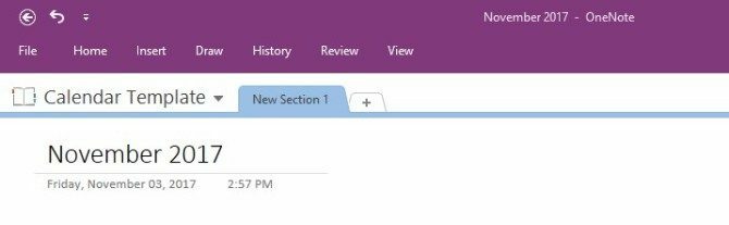 δημιουργήστε πρότυπο ημερολογίου onenote