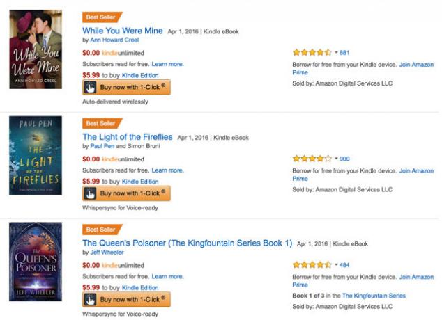 Κατάλογος των βιβλίων Amazon Kindle