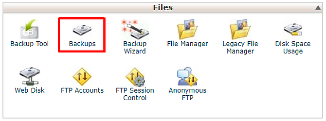 backup στο cpanel