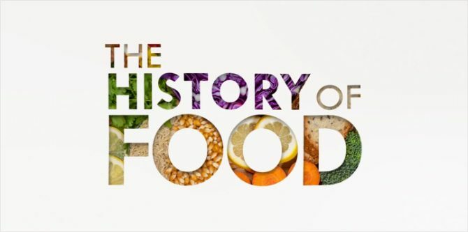 Η κάρτα τίτλου «Ιστορία των τροφίμων»
