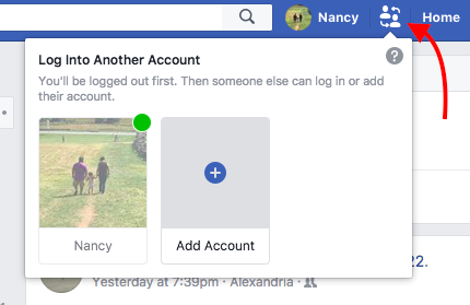 Πώς να αλλάξετε γρήγορα τα προφίλ Facebook σε έναν υπολογιστή Facebook Αλλαγή λογαριασμών 1