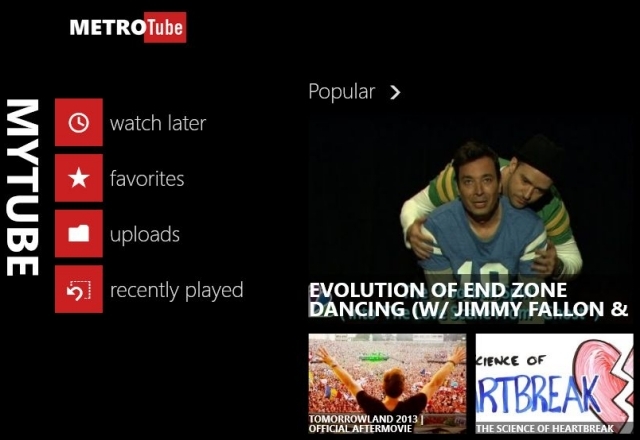 6 Amazing Windows 8 Apps για την απόλαυση Βίντεο και μουσική, μοντέρνο στυλ Windows 8 Σύγχρονη UI Best Apps βίντεο Metrotube