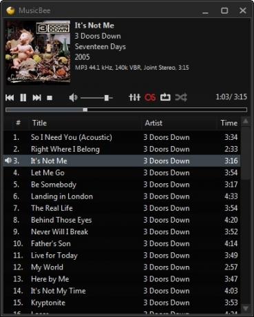MusicBee: Η ισχυρή, αλλά απλή, All-In-One Διαχείριση μουσικής [Windows] MusicBee Compact Player View