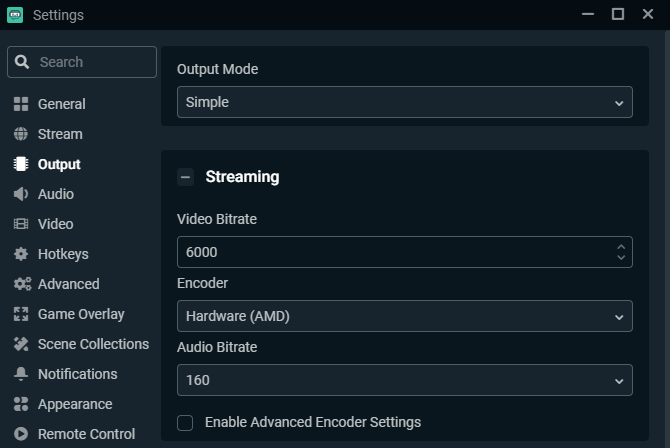 Ρυθμίσεις εξόδου Streamlabs