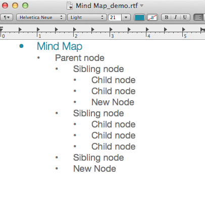 MindNode περίγραμμα