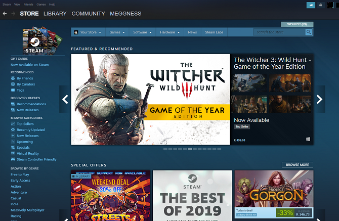 Steam Store αρχική σελίδα