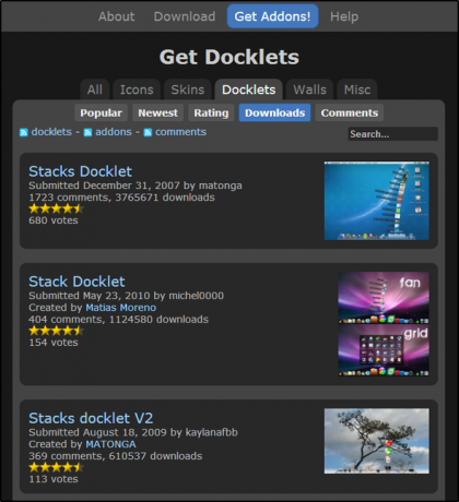 RocketDock + Stacks Docklet: Όχι μόνο ένα Dock, αλλά μια ολοκληρωμένη λύση οργάνωσης επιφάνειας εργασίας [Windows] RocketDock Addons Stacks Docklet 2 χωρίς πρόγραμμα περιήγησης