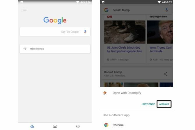 καιroid app αναζήτηση google deampify