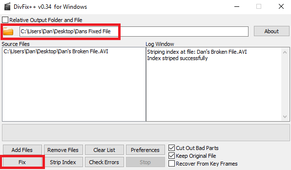 Πώς να επιδιορθώσετε κατεστραμμένα αρχεία AVI που δεν παίζουν επιδιόρθωση divfix