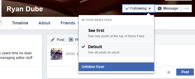 facebook news feed unfollow