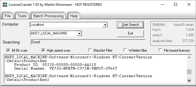 3 τρόποι ανάκτησης σειριακών αριθμών στο Windows LicenseCrawler 670x300