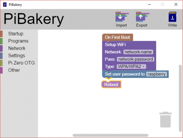 MakeUseOf Linux PiBakery Σύρετε