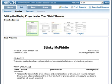 Emurse - Online Resume Maker