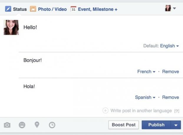 Facebook MultipleLanguage