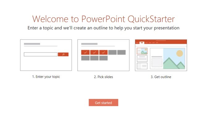 Το PowerPoint QuickStarter περιγράφει άμεσα κάθε νέα παρουσίαση και σας εκκινεί από τα δεξιά βήματα Quickstarter του PowerPoint