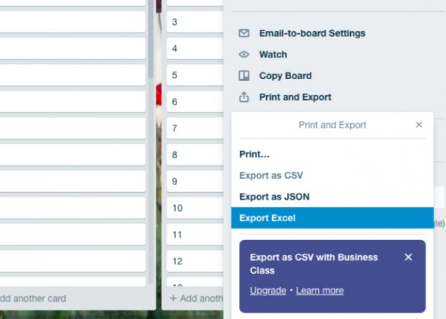 εξαγωγή σε excel-in-trello