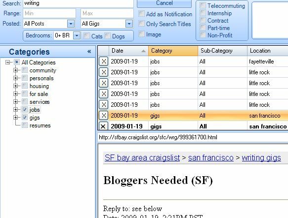 Αναζήτηση Craigslist Με Craigslist Reader (Windows) craigslist41