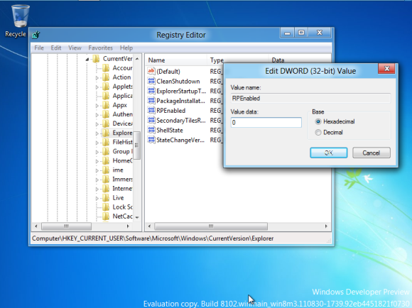 απενεργοποιήστε τη διεπαφή μετρό των Windows 8