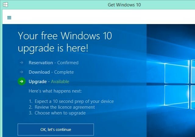 Έτοιμο για αναβάθμιση των Windows 10