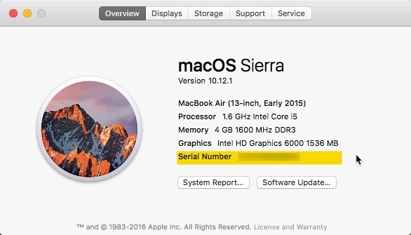 Σειριακός αριθμός Mac